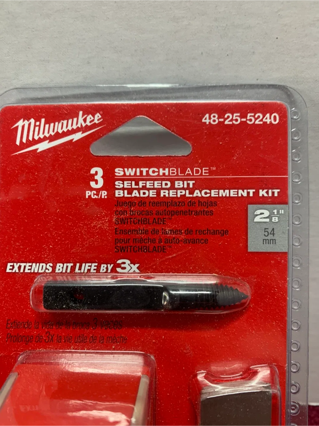 MILWAUKEE 3PC 2-1/8 SELFFEED BIT REPLACEMENT KIT image indicator(3)