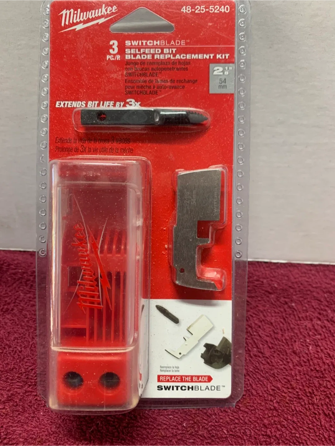 MILWAUKEE 3PC 2-1/8 SELFFEED BIT REPLACEMENT KIT image indicator(2)