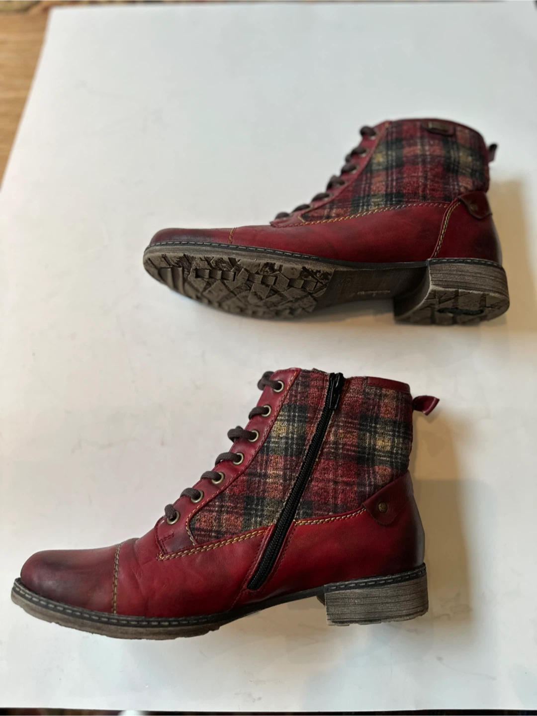 REMONTE Ankle Boots with Plaid Detail SIZE EUR 41 / US 10-10.5 - photo 2