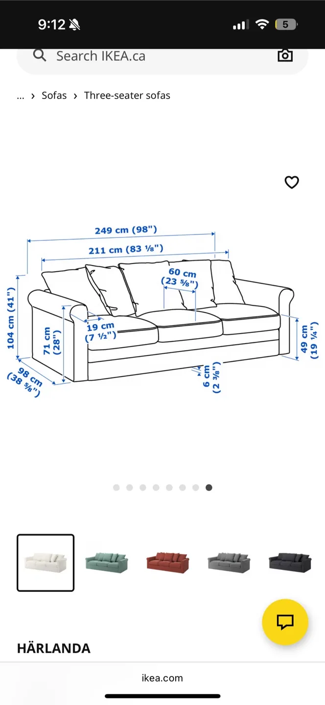 IKEA HÄRLANDA 3-Seat Sofa - White image indicator(5)
