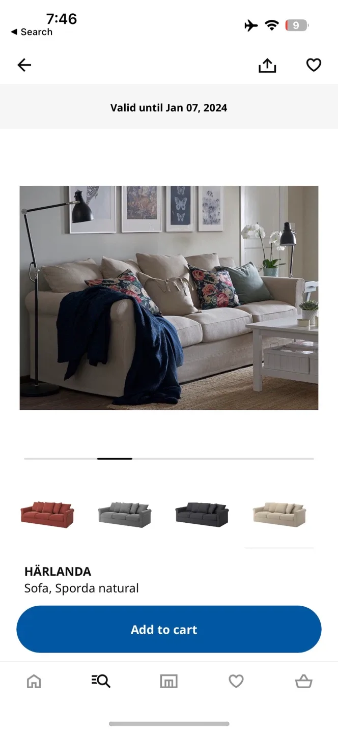 IKEA HÄRLANDA 3-Seat Sofa - White image indicator(4)
