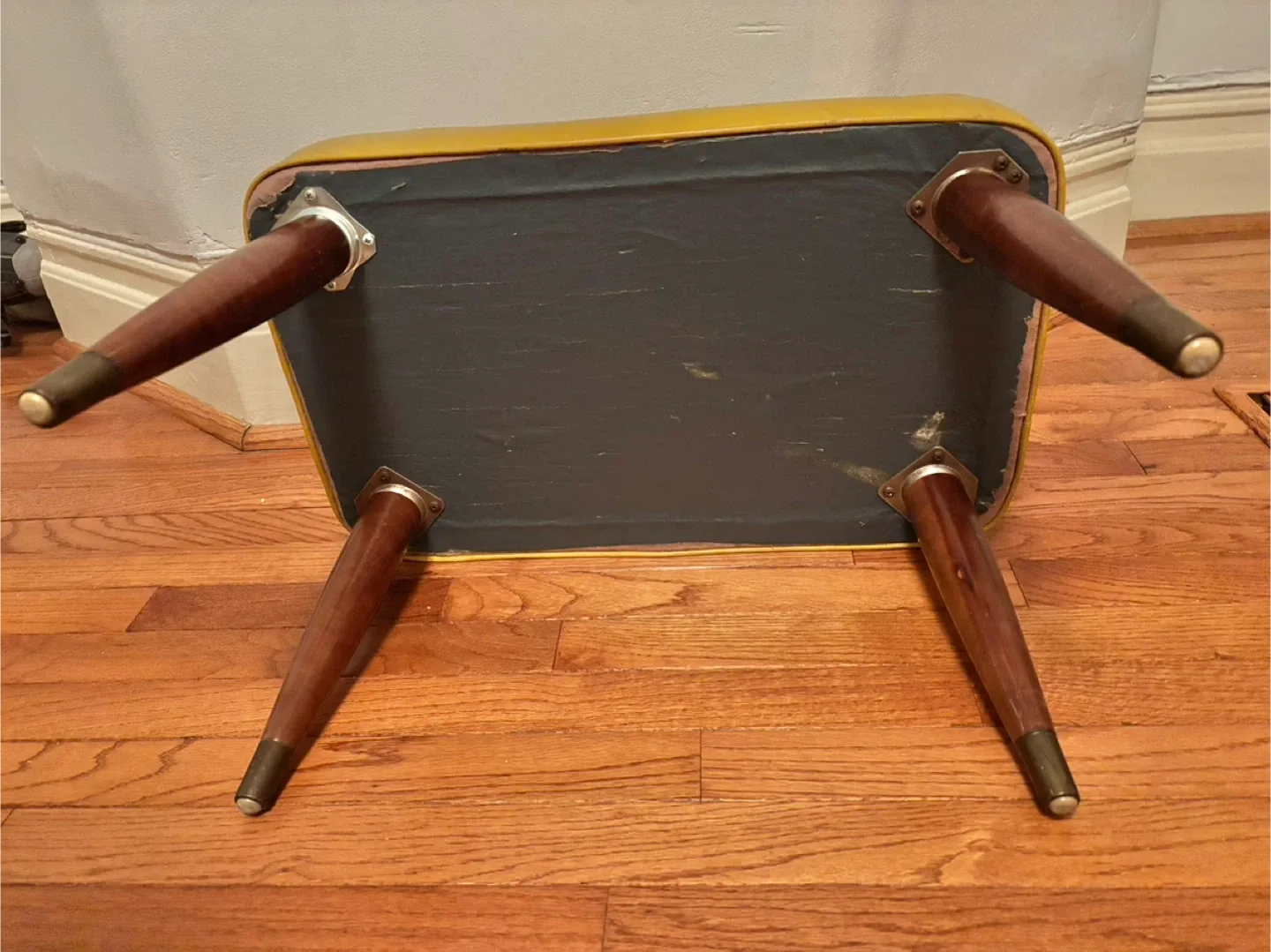 Vintage Mustard Yellow Footstool image indicator(3)