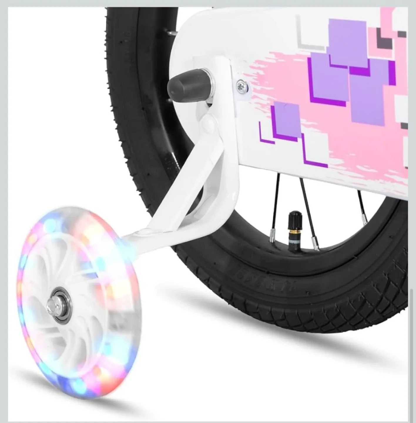 New JOYSTAR Pluto 14” Kids Bike with LED Training Wheels Purple image indicator(6)