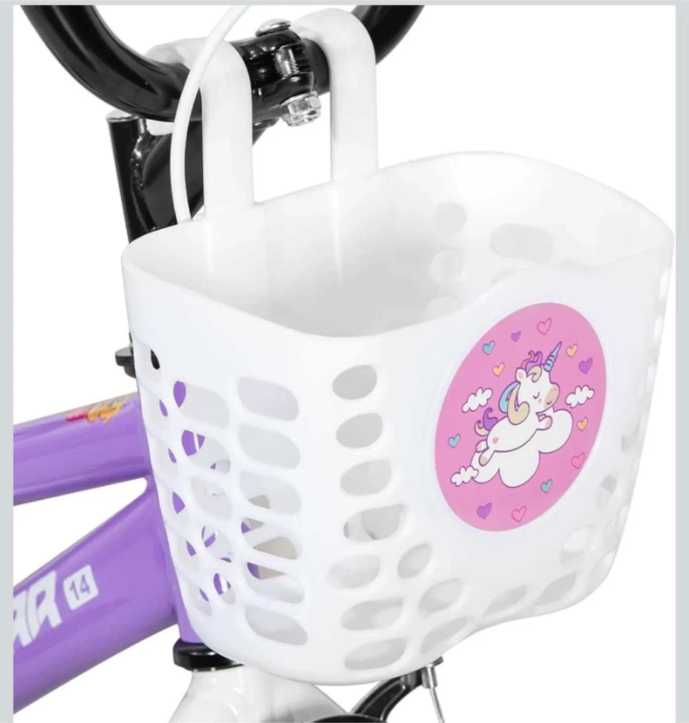 New JOYSTAR Pluto 14” Kids Bike with LED Training Wheels Purple image indicator(8)
