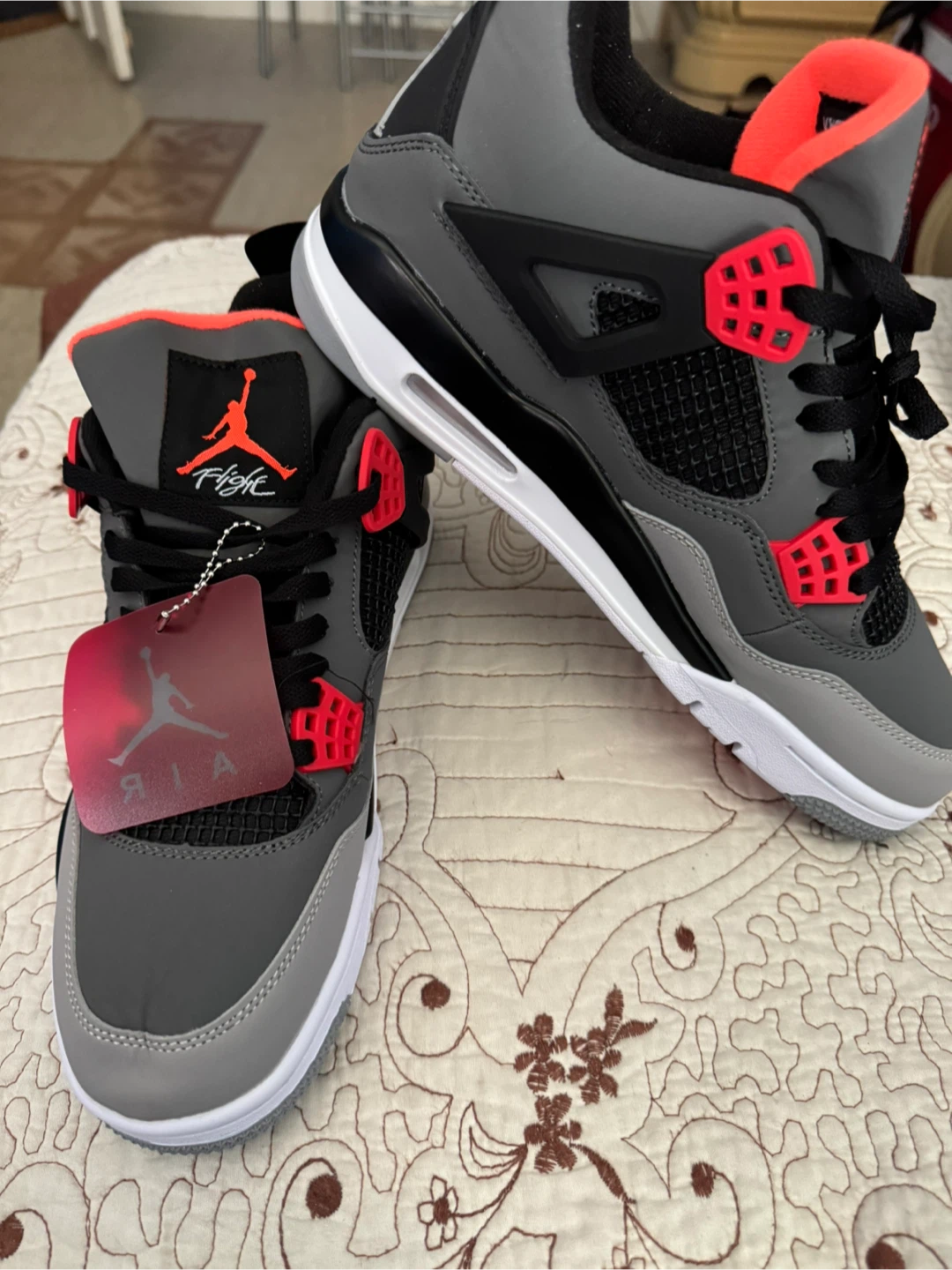 New Air Jordan 4 Retro Stealth, Size US 10 - photo 2