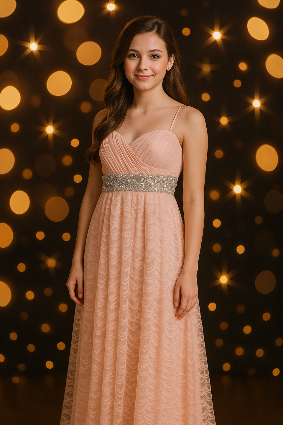 My Michelle Pink Sweetheart Lace Gown – Size 5
