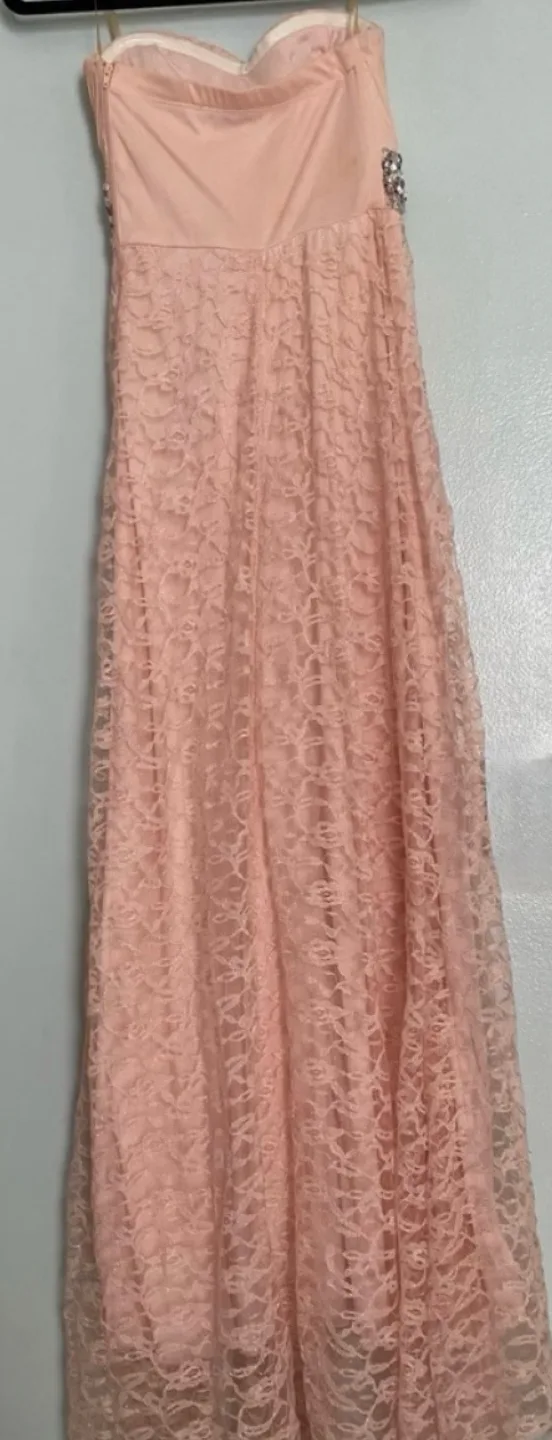 My Michelle Pink Sweetheart Lace Gown – Size 5 image indicator(2)