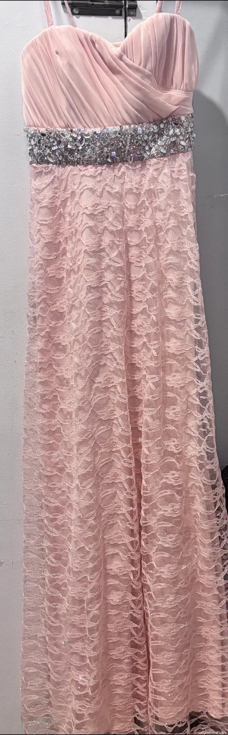 My Michelle Pink Sweetheart Lace Gown – Size 5 image indicator(9)