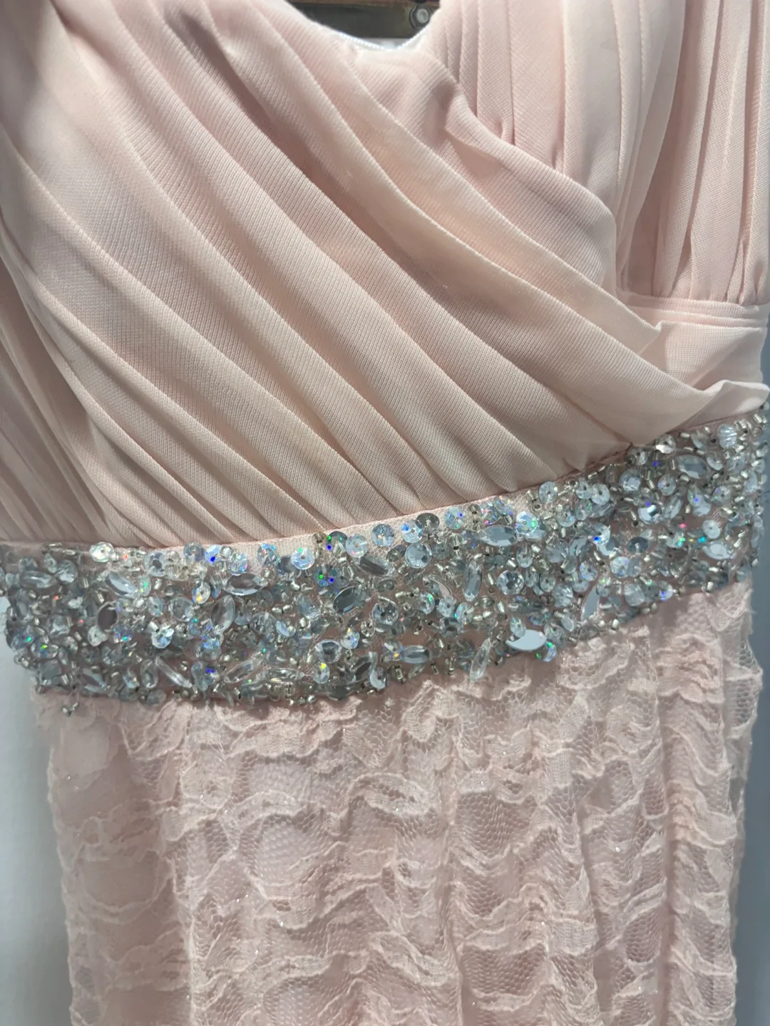 My Michelle Pink Sweetheart Lace Gown – Size 5 image indicator(10)