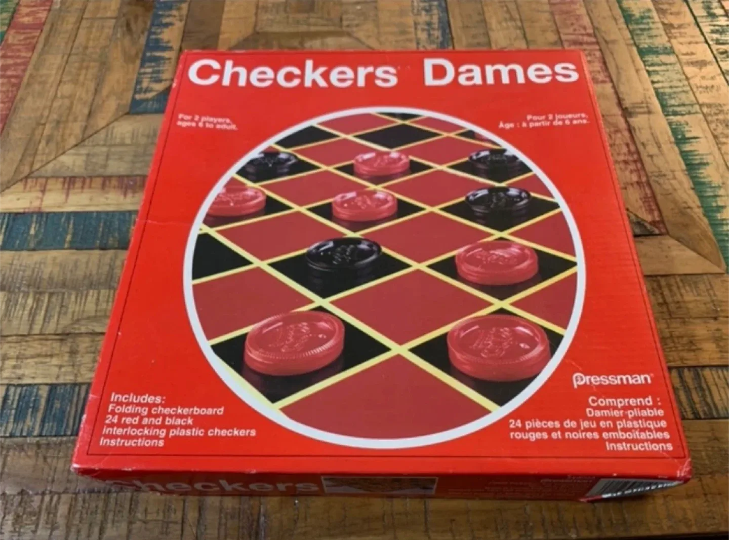 Checkers Dames Board Game by Pressman thumbnail