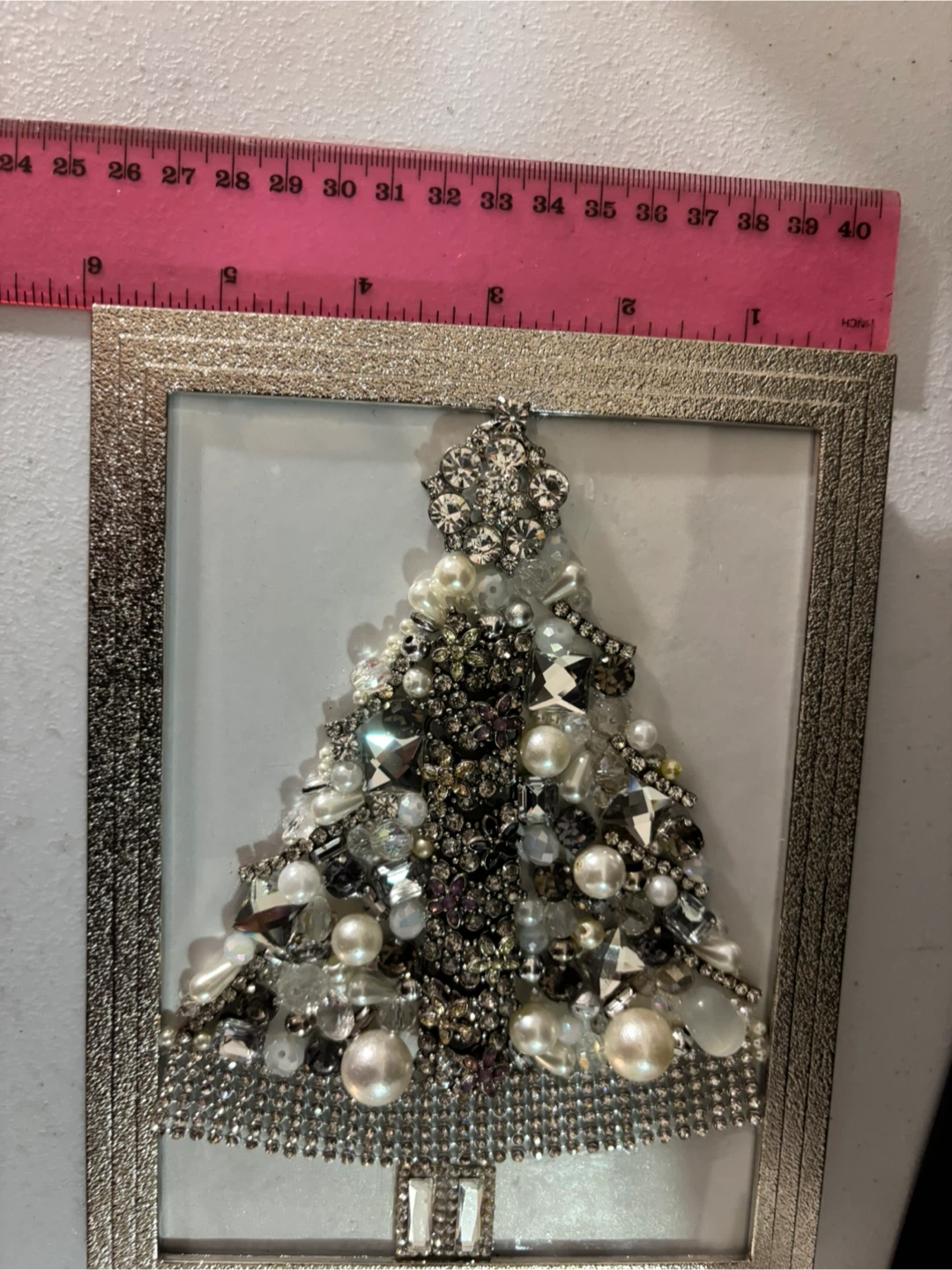 Framed Jewelled Christmas Tree Wall Art - photo 2