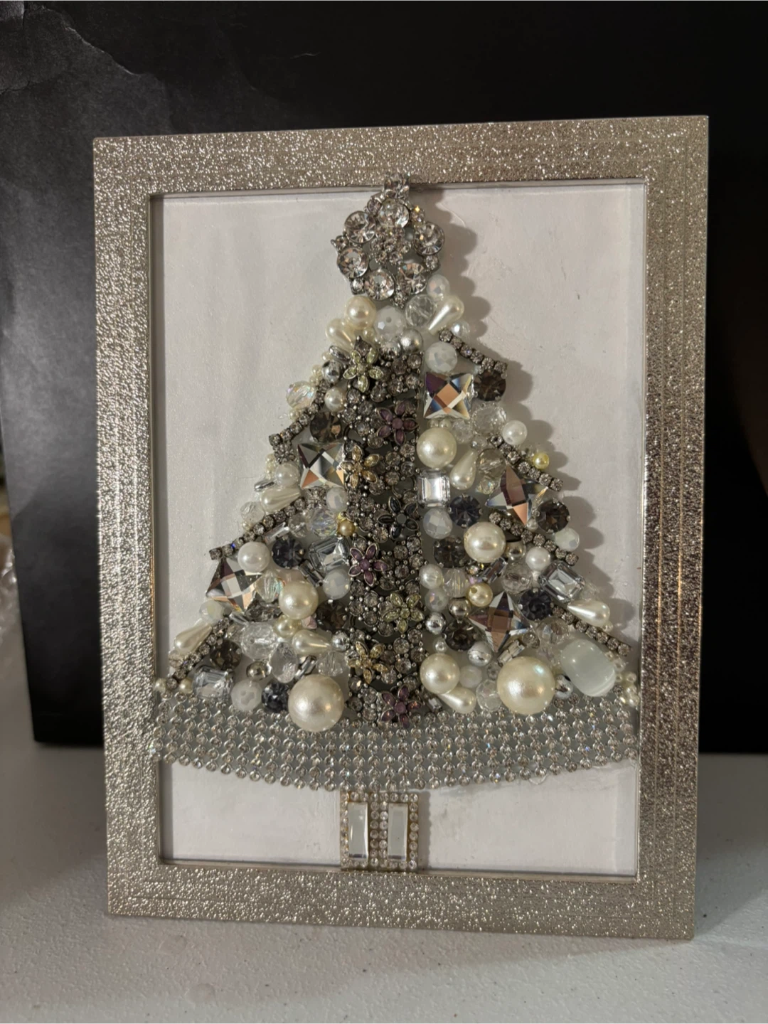 Framed Jewelled Christmas Tree Wall Art