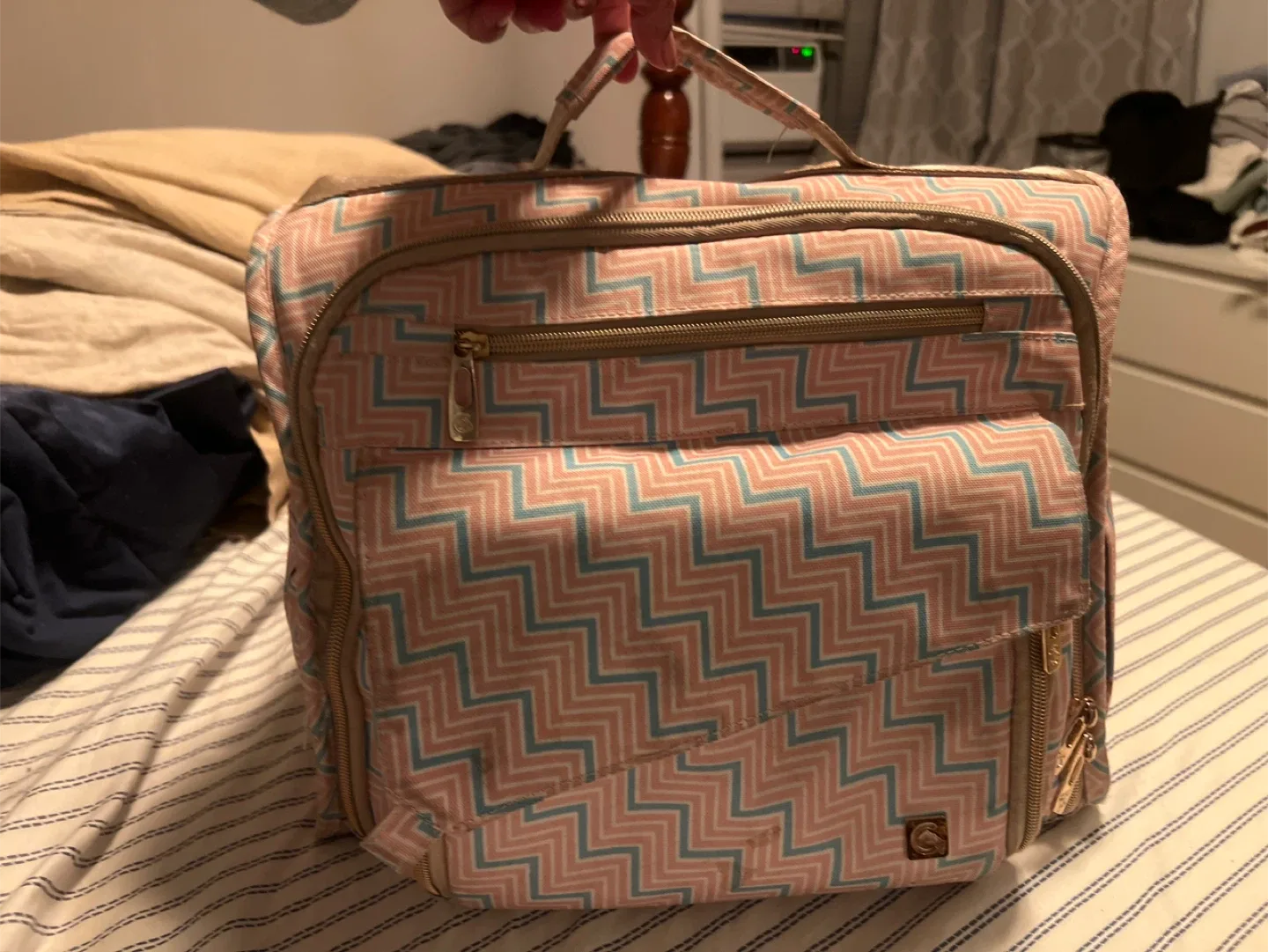 Chevron Pattern Diaper Bag Backpack image indicator(5)