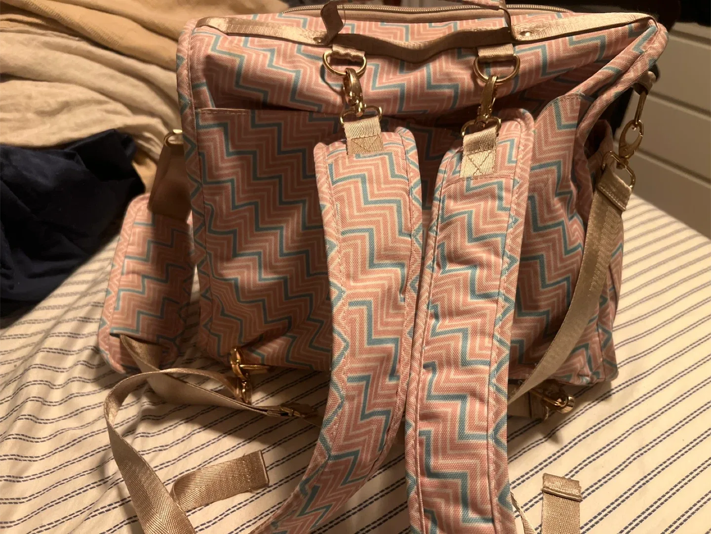 Chevron Pattern Diaper Bag Backpack image indicator(3)