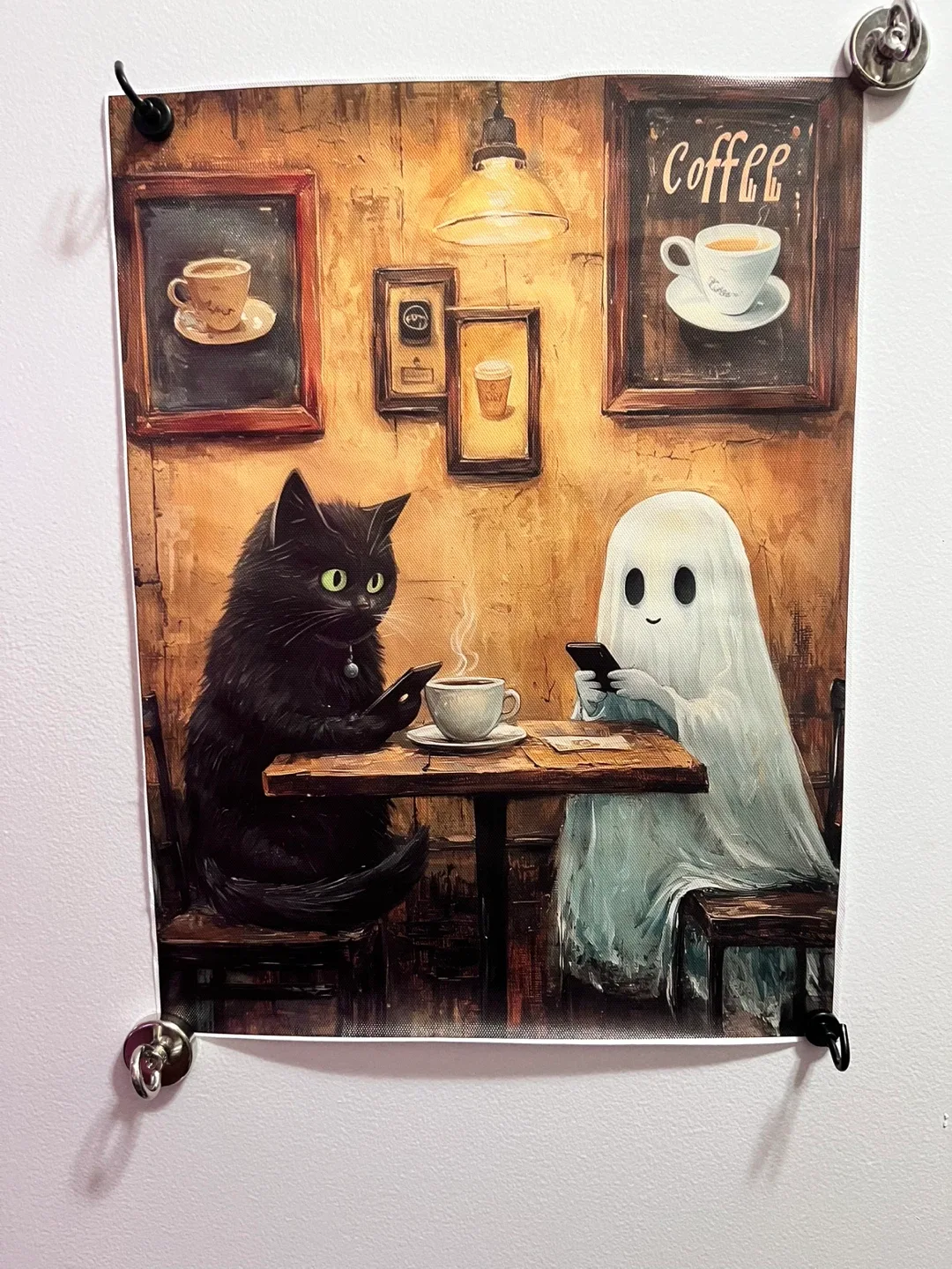 Black Cat & Ghost Halloween Wall Art 🥕 thumbnail