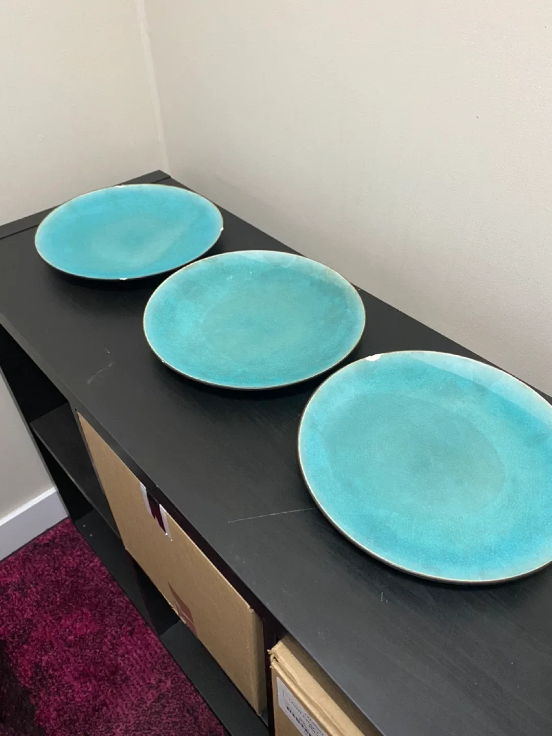 Black and Teal Plates - Set of 7 image indicator(2)