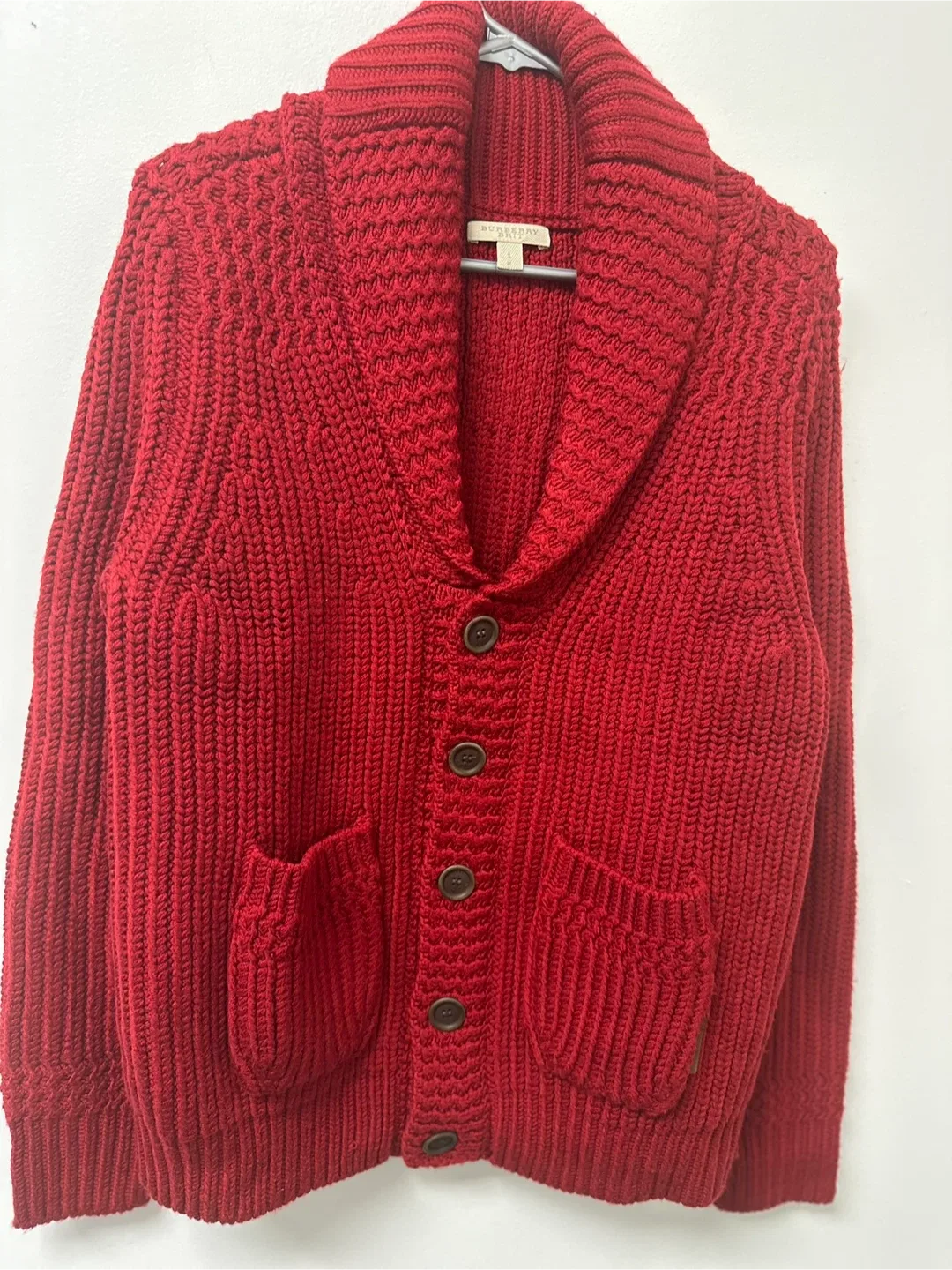 Burberry Brit Red Wool Knit Cardigan image indicator(2)