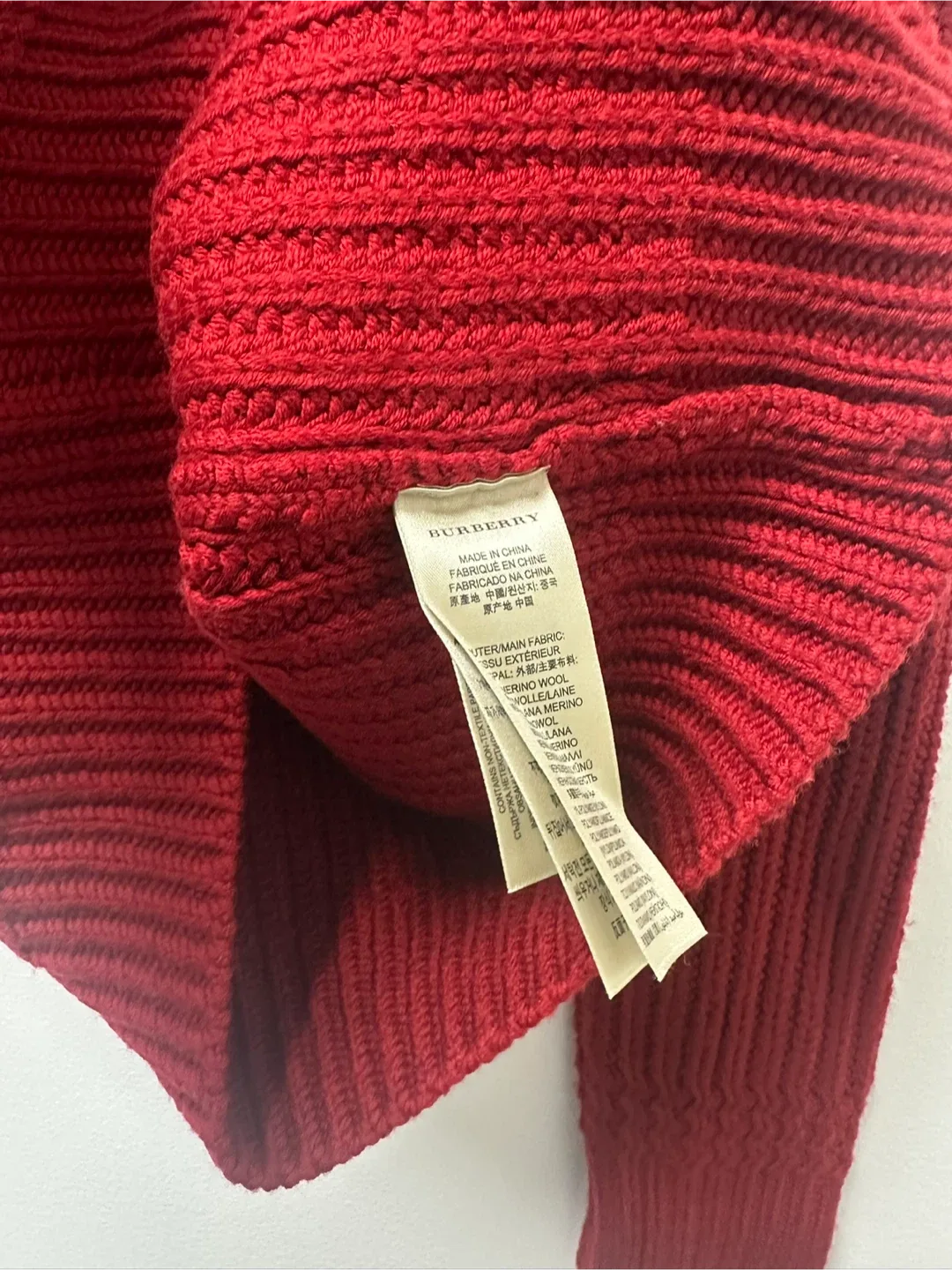 Burberry Brit Red Wool Knit Cardigan image indicator(5)