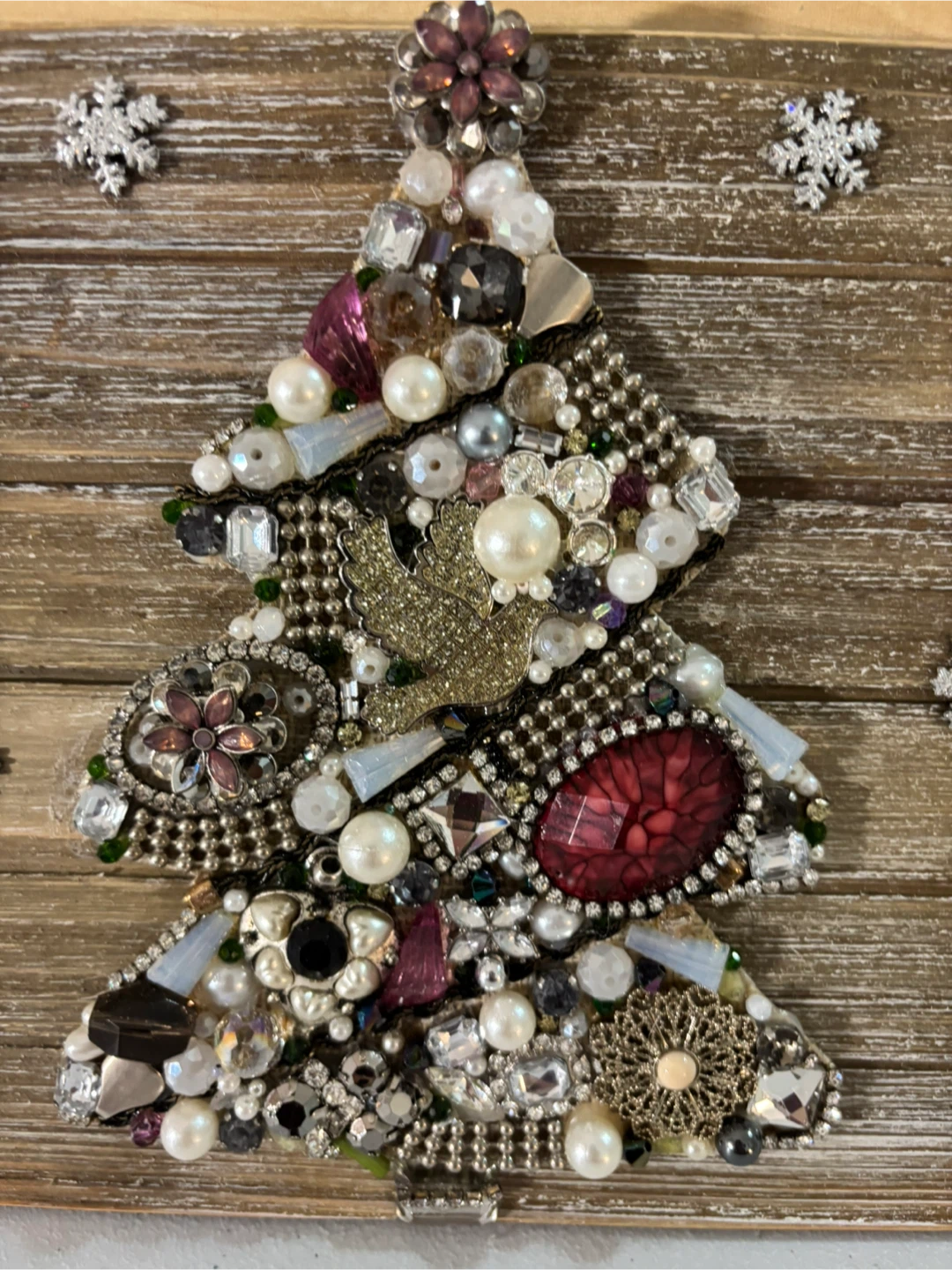 Handmade Bejewelled Christmas Tree Wall Art - photo 2