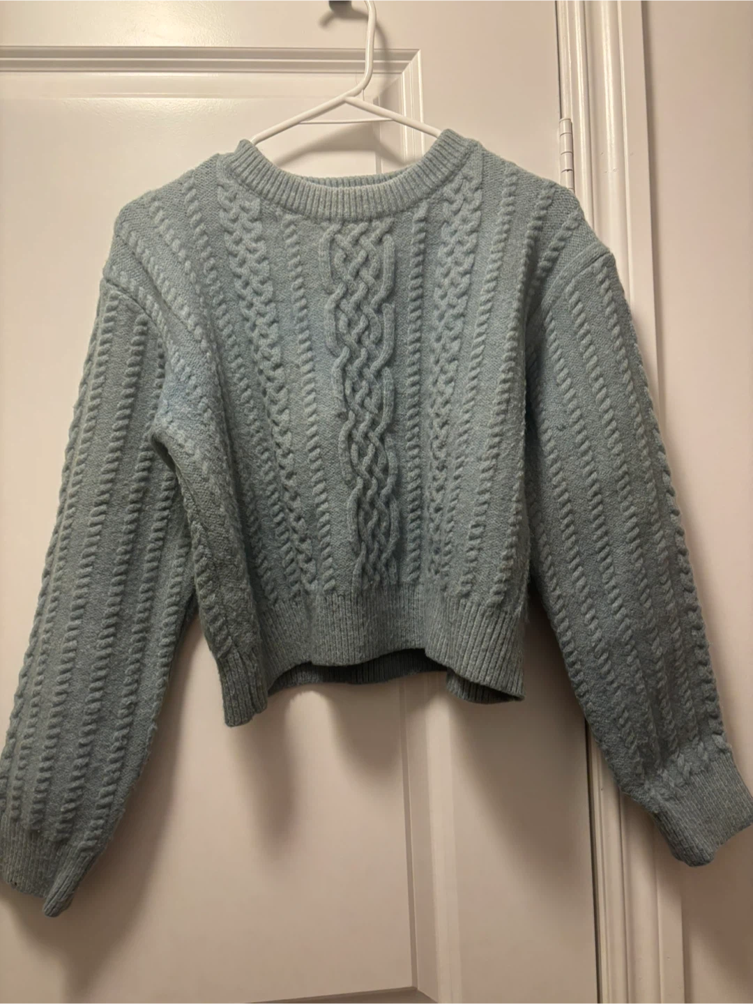 Blue Cable Knit Sweater
