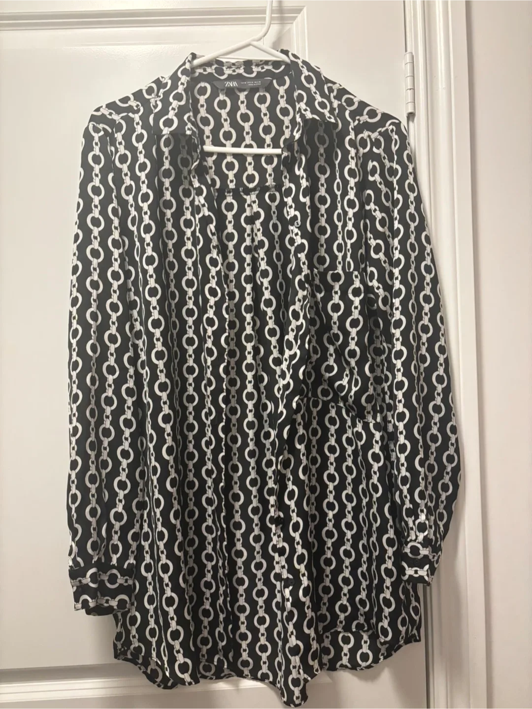 Zara Chain Print Blouse - Size M thumbnail