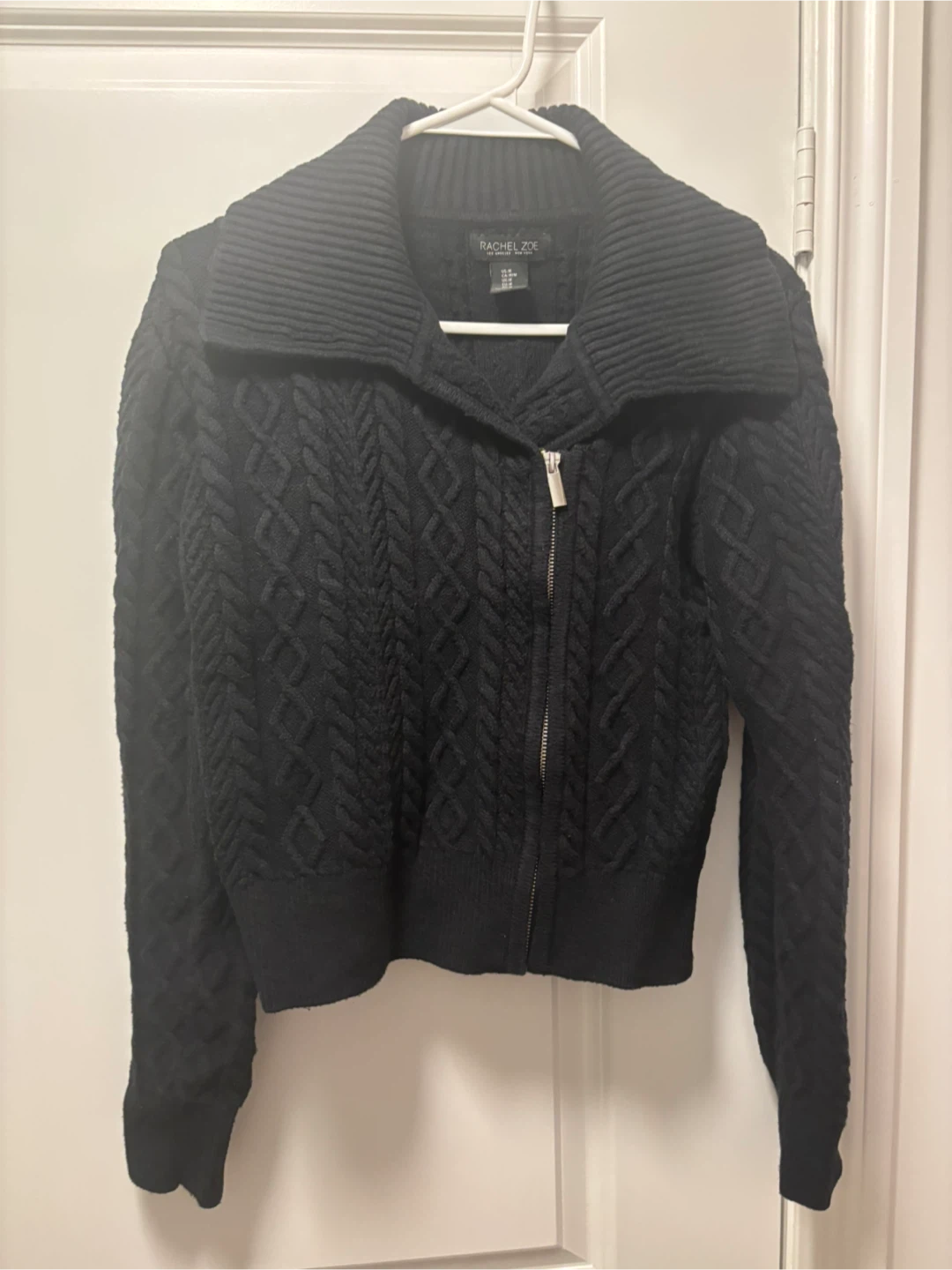 Rachel Zoe Black Cable Knit Cardigan
