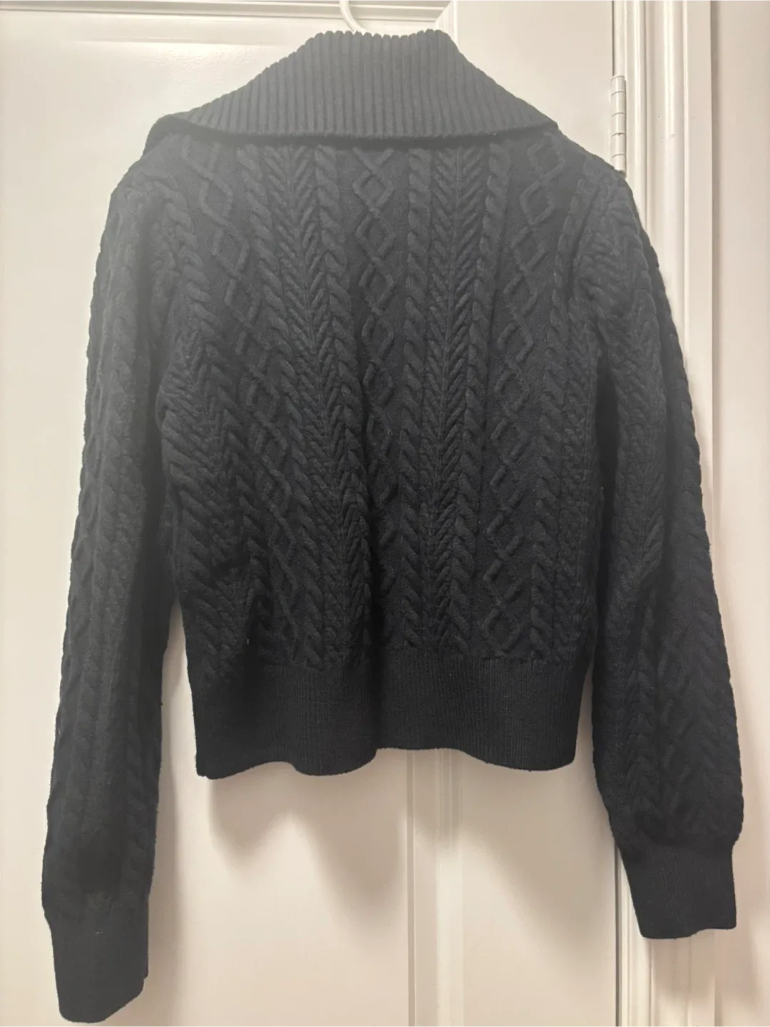 Rachel Zoe Black Cable Knit Cardigan image indicator(2)