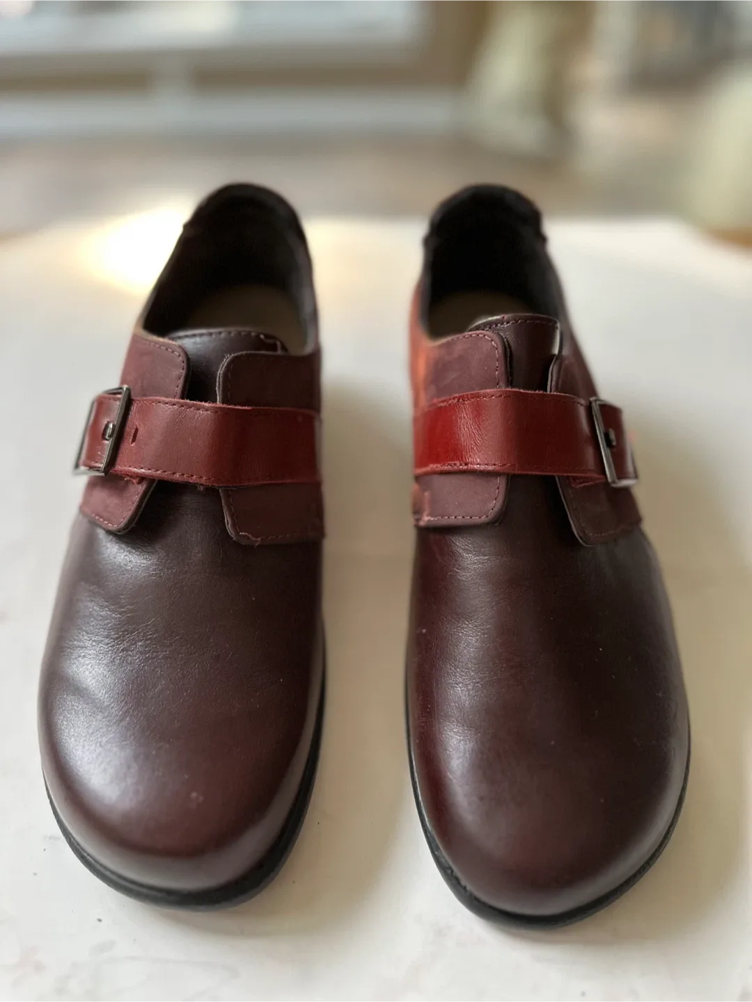 NEW!! NAOT  two- tone red Leather Clogs Size EUR 37/ US 6-6.5 thumbnail