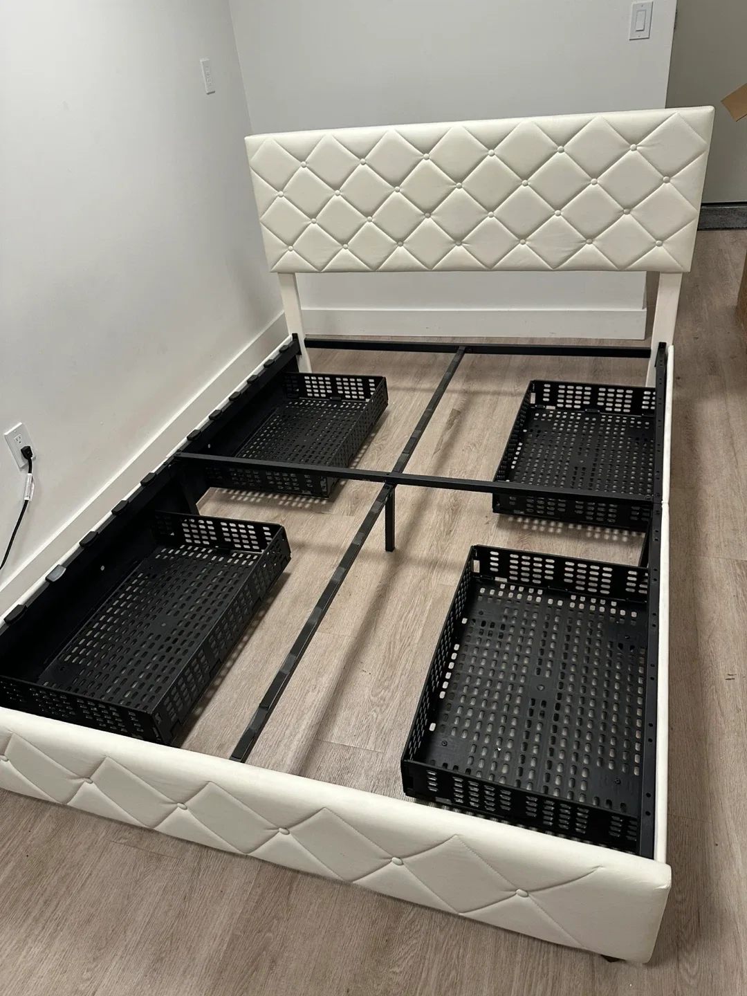 White Quilted Bed Frame image indicator(2)