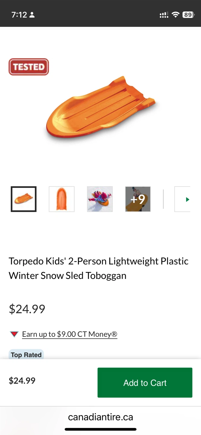 Torpedo Kids' 2-Person Snow Sled - photo 2