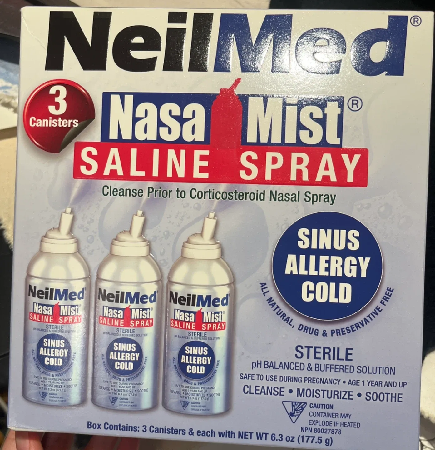 NeilMed Nasa Mist Saline Spray (3 Canisters) thumbnail