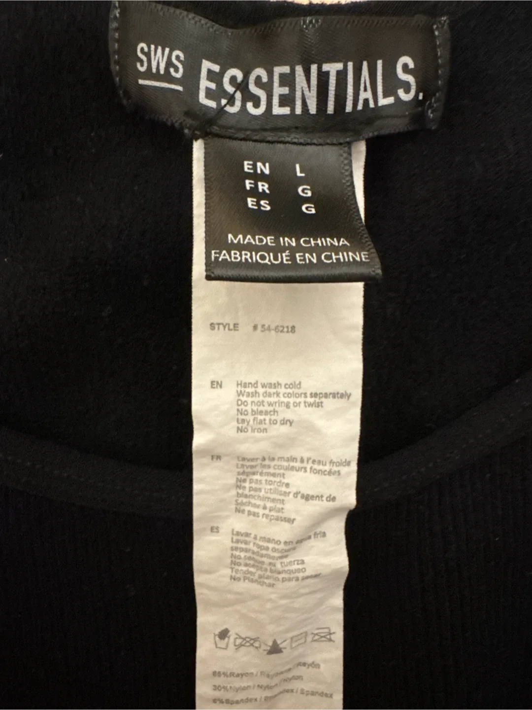 SWS Essentials Black Tank Top - Size L image indicator(2)