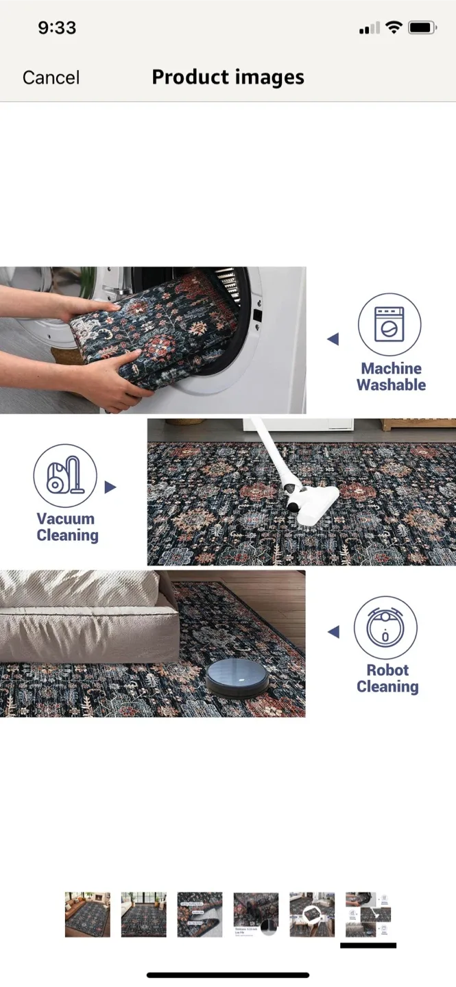 Area Rug  9x12’ Machine Washable image indicator(5)