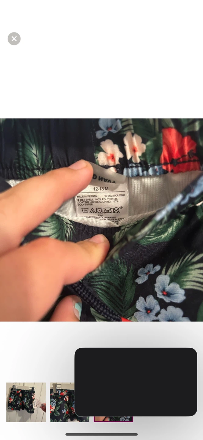 Old Navy Baby Floral Swim Trunks (12-18M) - photo 3