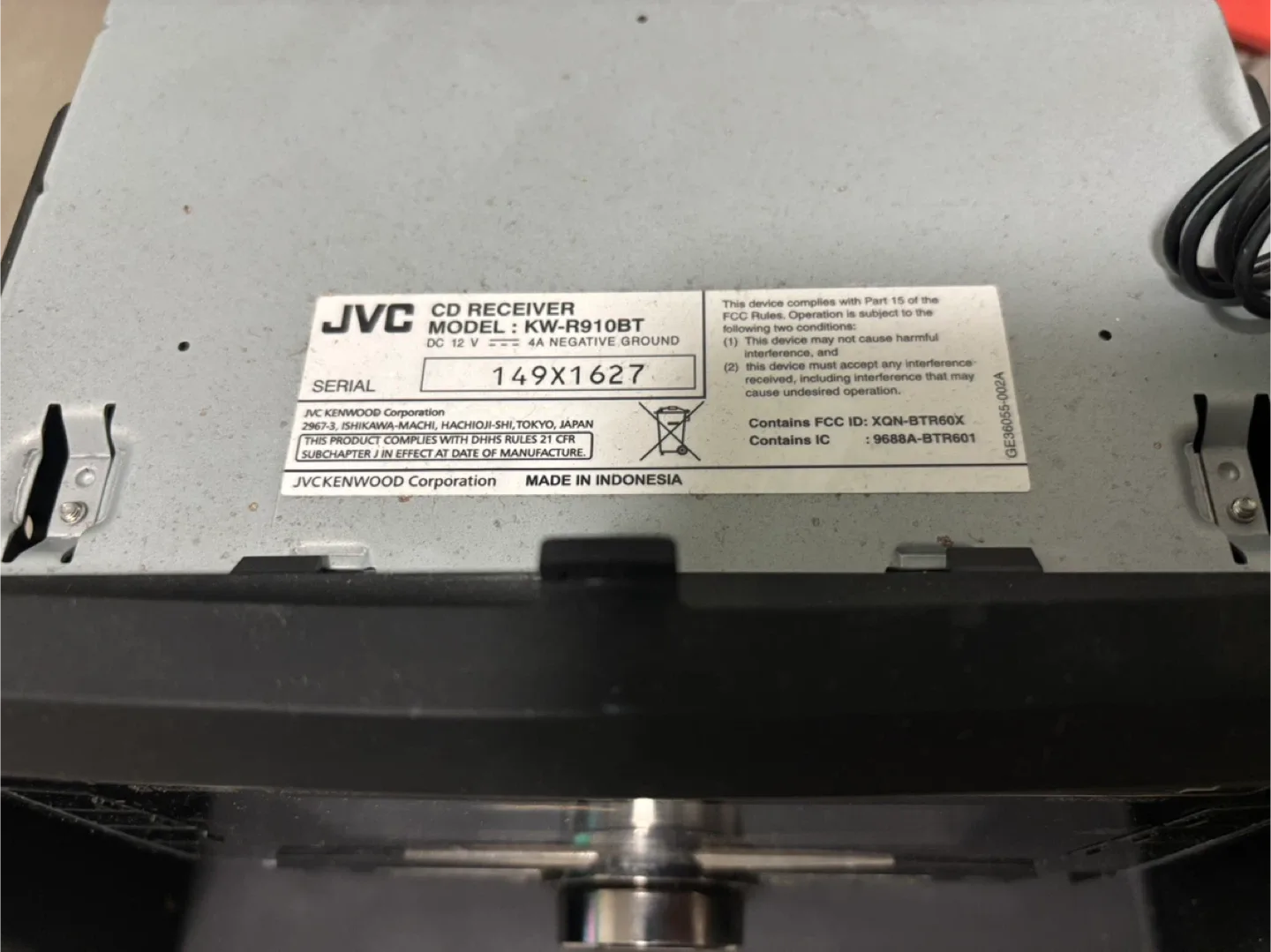 JVC KW-R910BT CD Receiver image indicator(4)