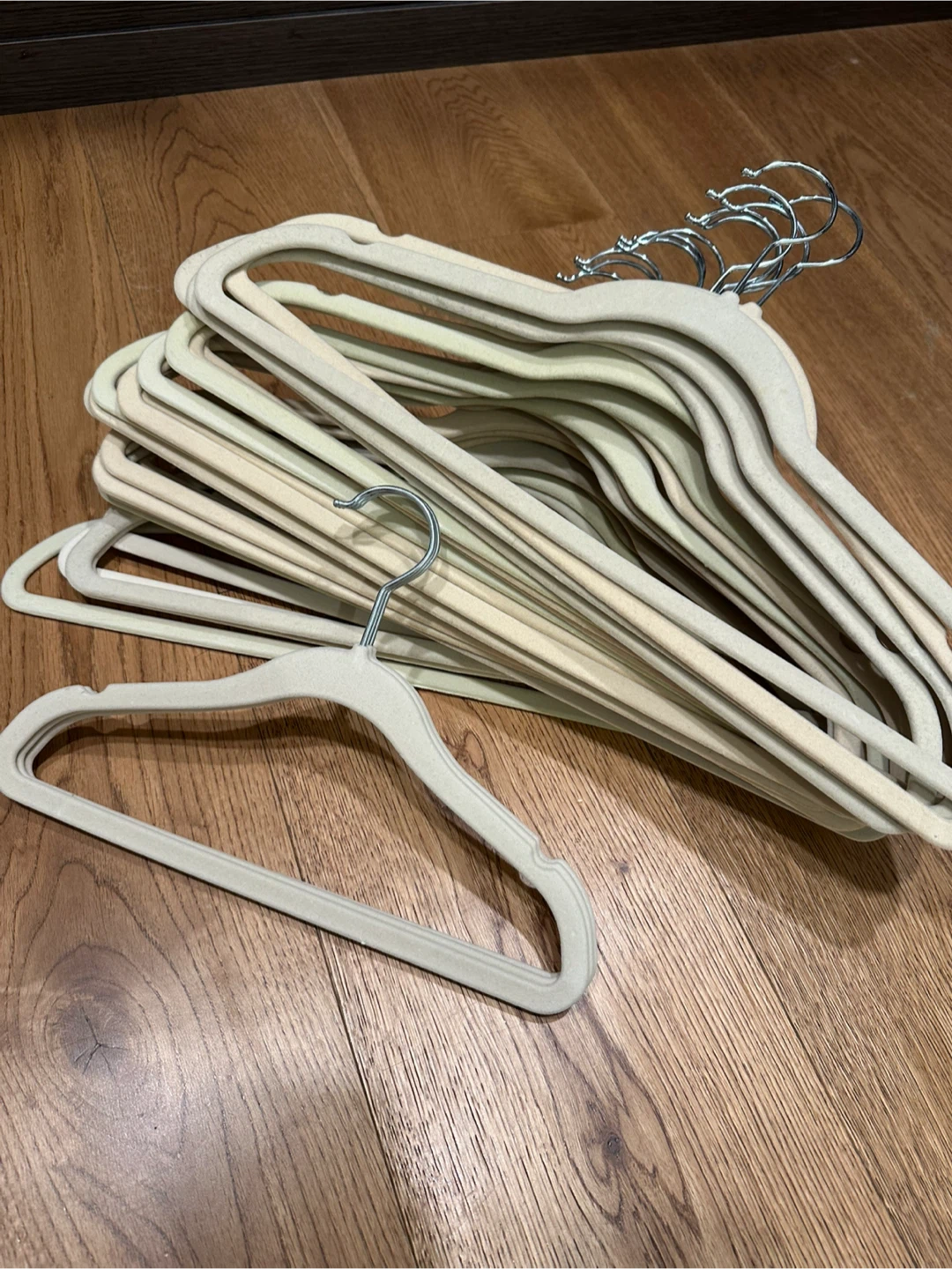 Beige Velvet Clothes Hangers - Set of 70