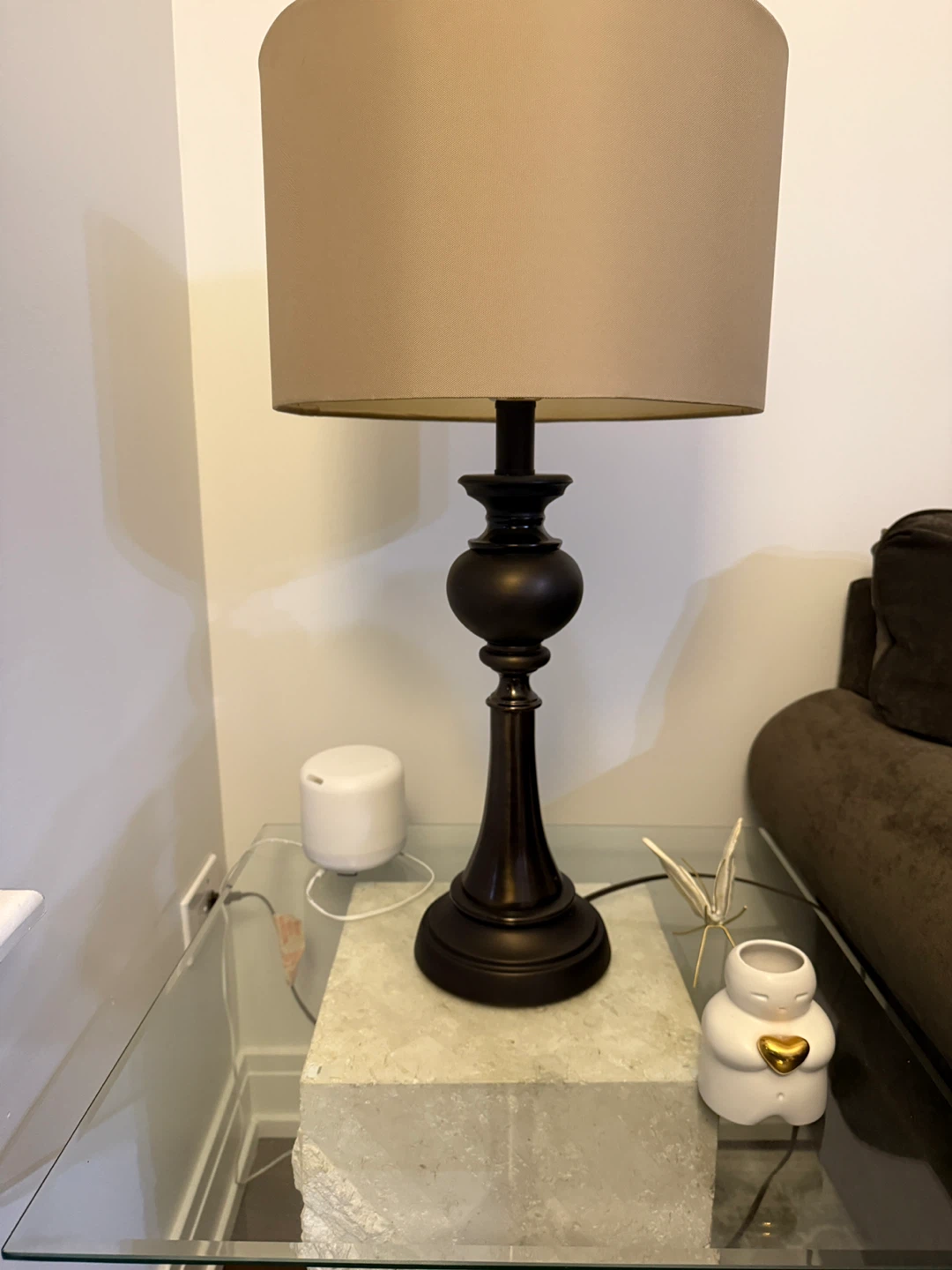 Table Lamp with Tan Shade
