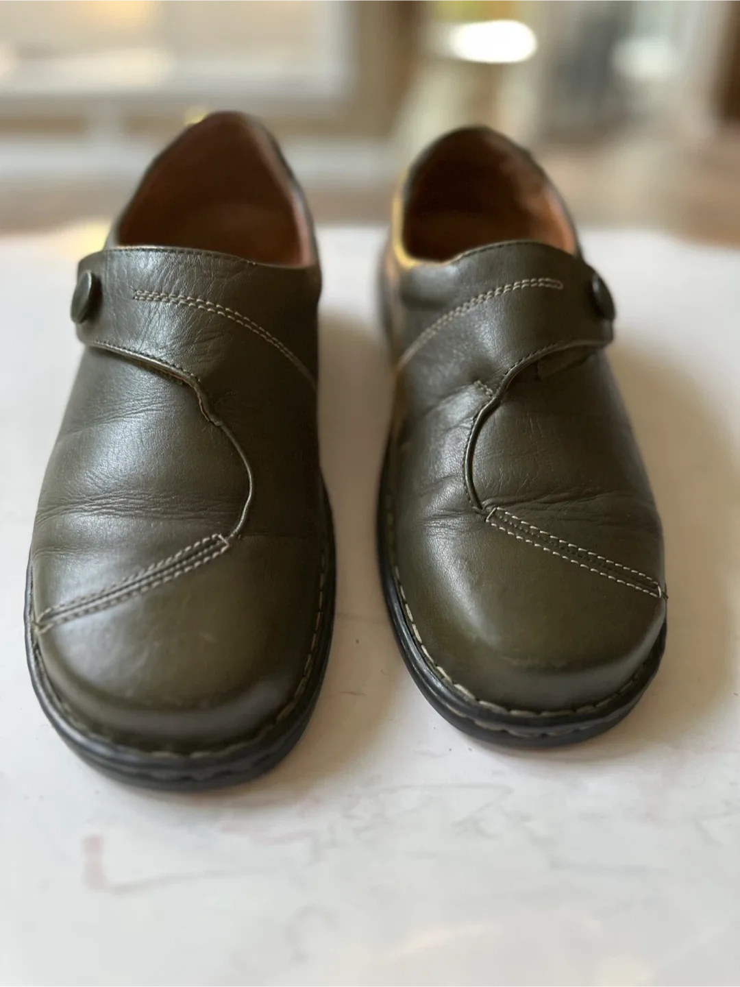 Josef Seibel Leather  Shoes - Olive Green Size EUR 40/ US 9-9.5 thumbnail