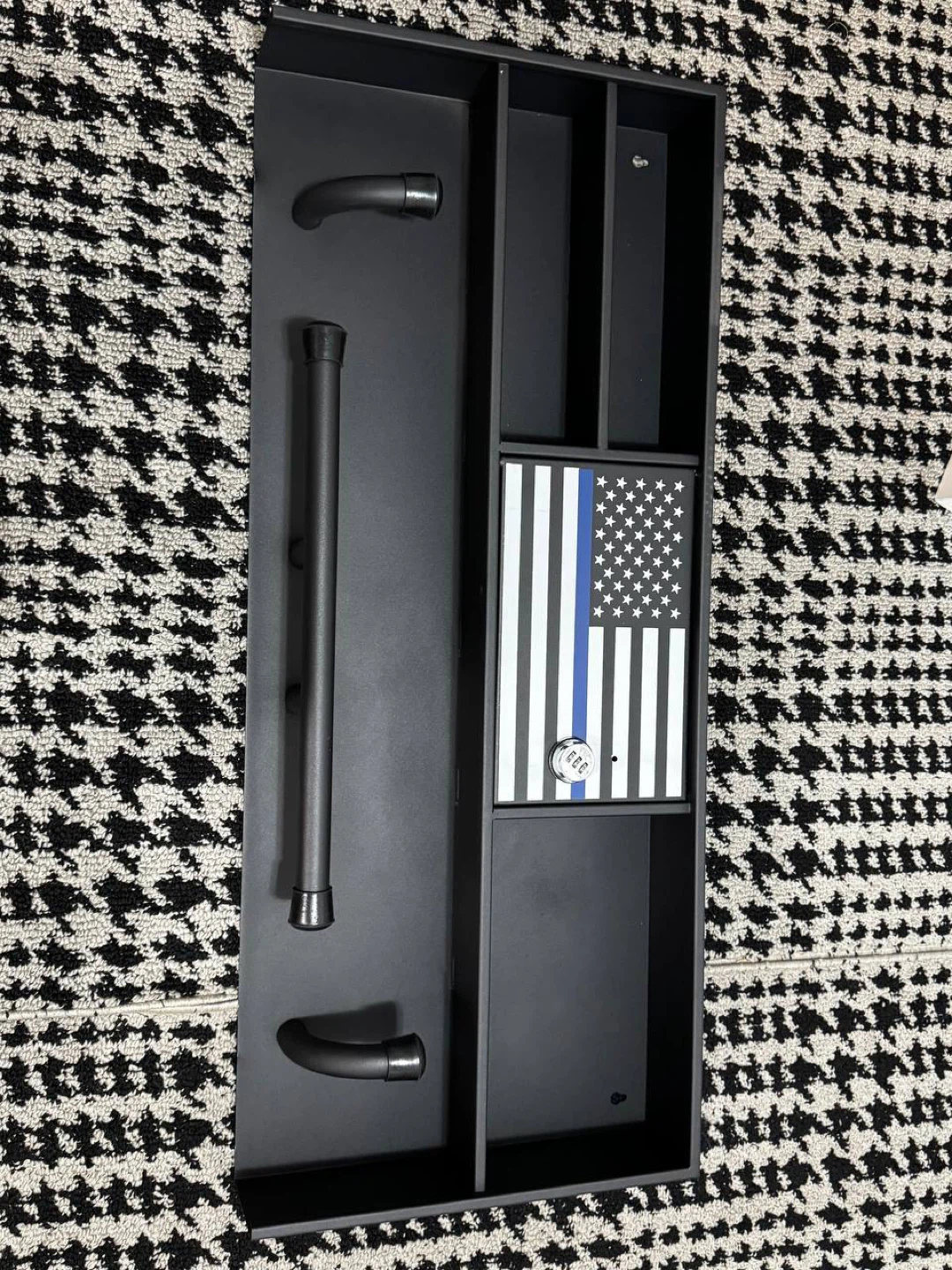 🖤 Wall Mounted Gun Safe Cabinet – Thin Blue Line Flag | 36”x12”