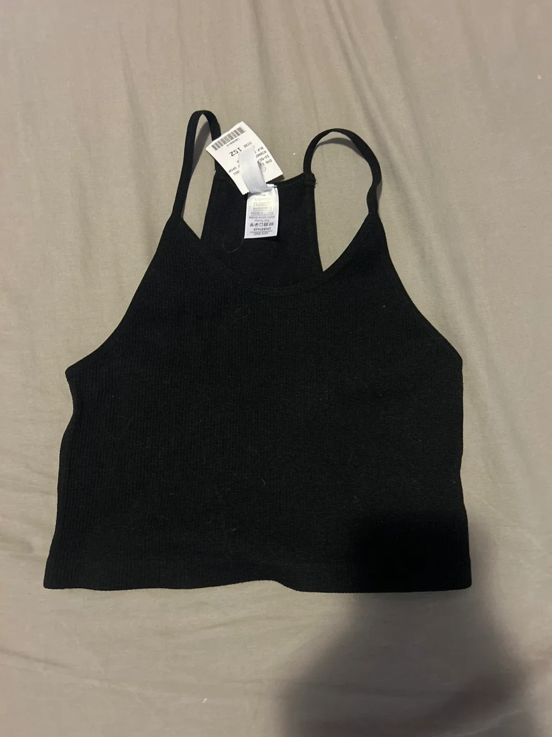 Dynamite Ribbed Crop Top - Black, One Size