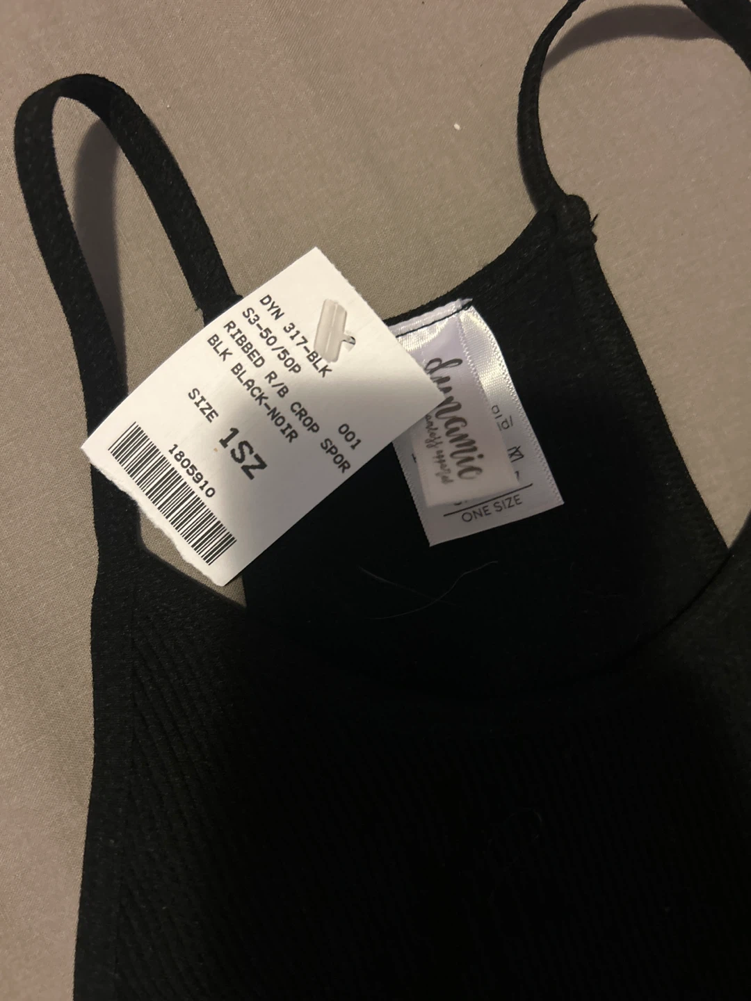Dynamite Ribbed Crop Top - Black, One Size - photo 2