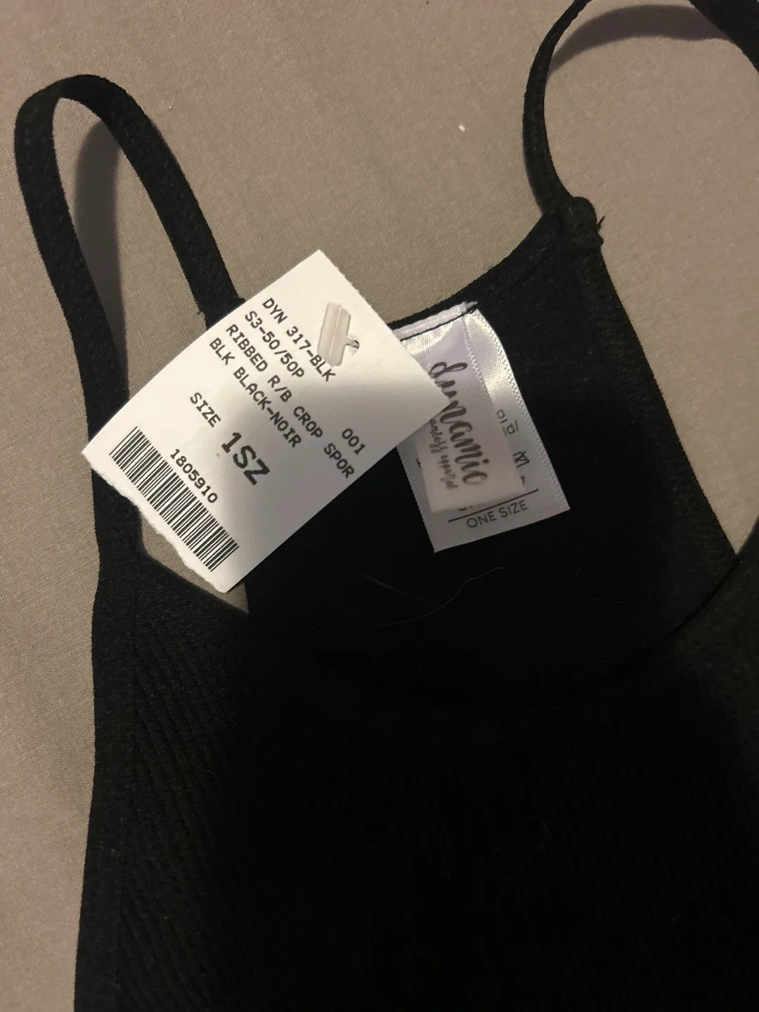 Dynamite Ribbed Crop Top - Black, One Size image indicator(2)