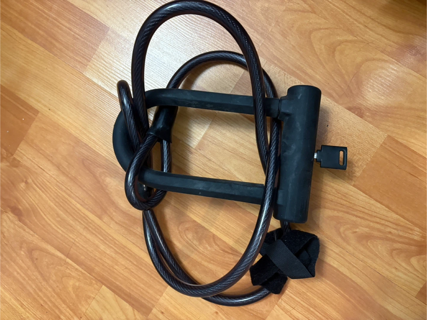 Black Bike U-Lock with Cable