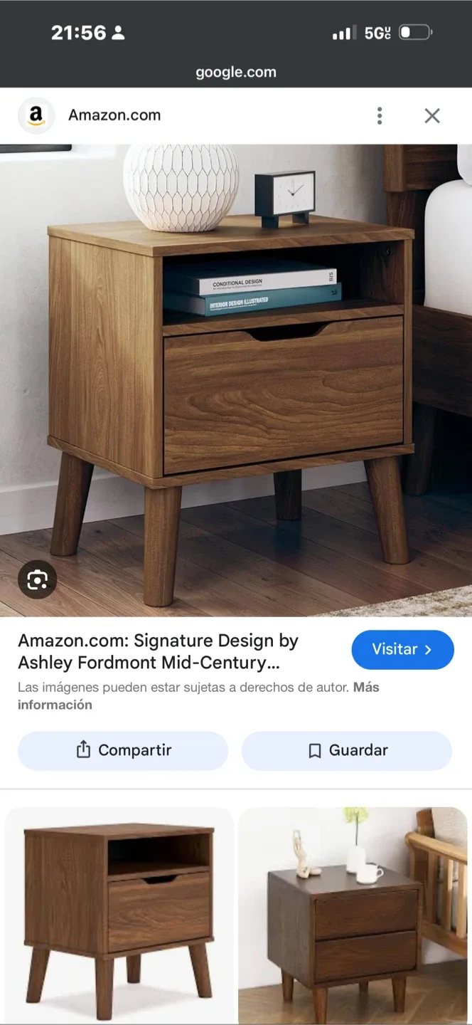 Wood Nightstand with Drawer image indicator(2)