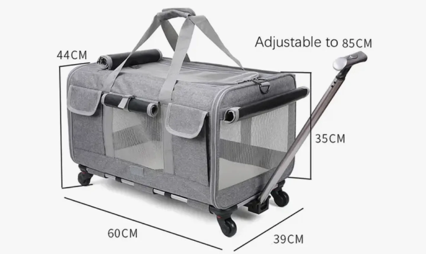 Pet Carrier with Wheels - Grey image indicator(4)