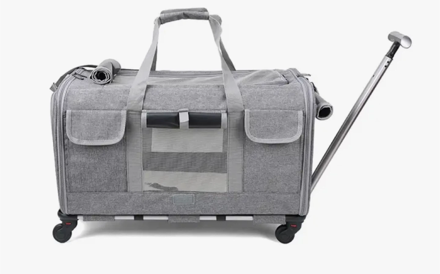 Pet Carrier with Wheels - Grey - photo 2