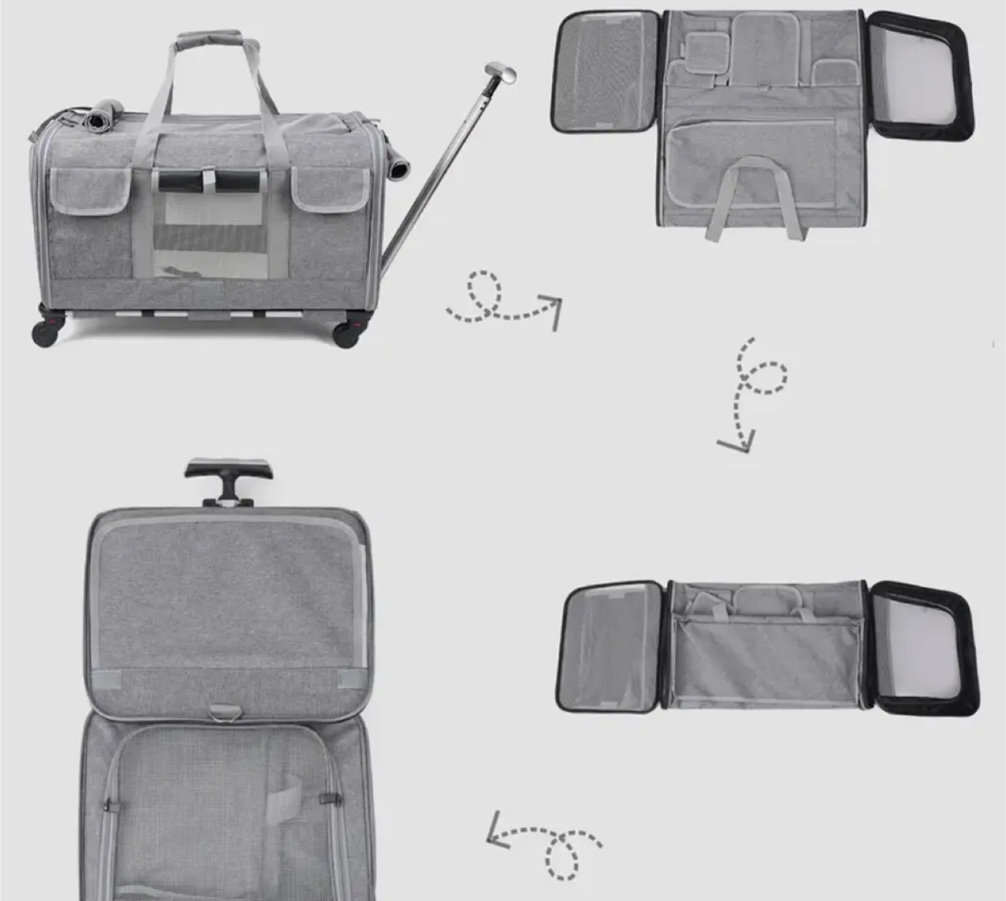Pet Carrier with Wheels - Grey image indicator(3)