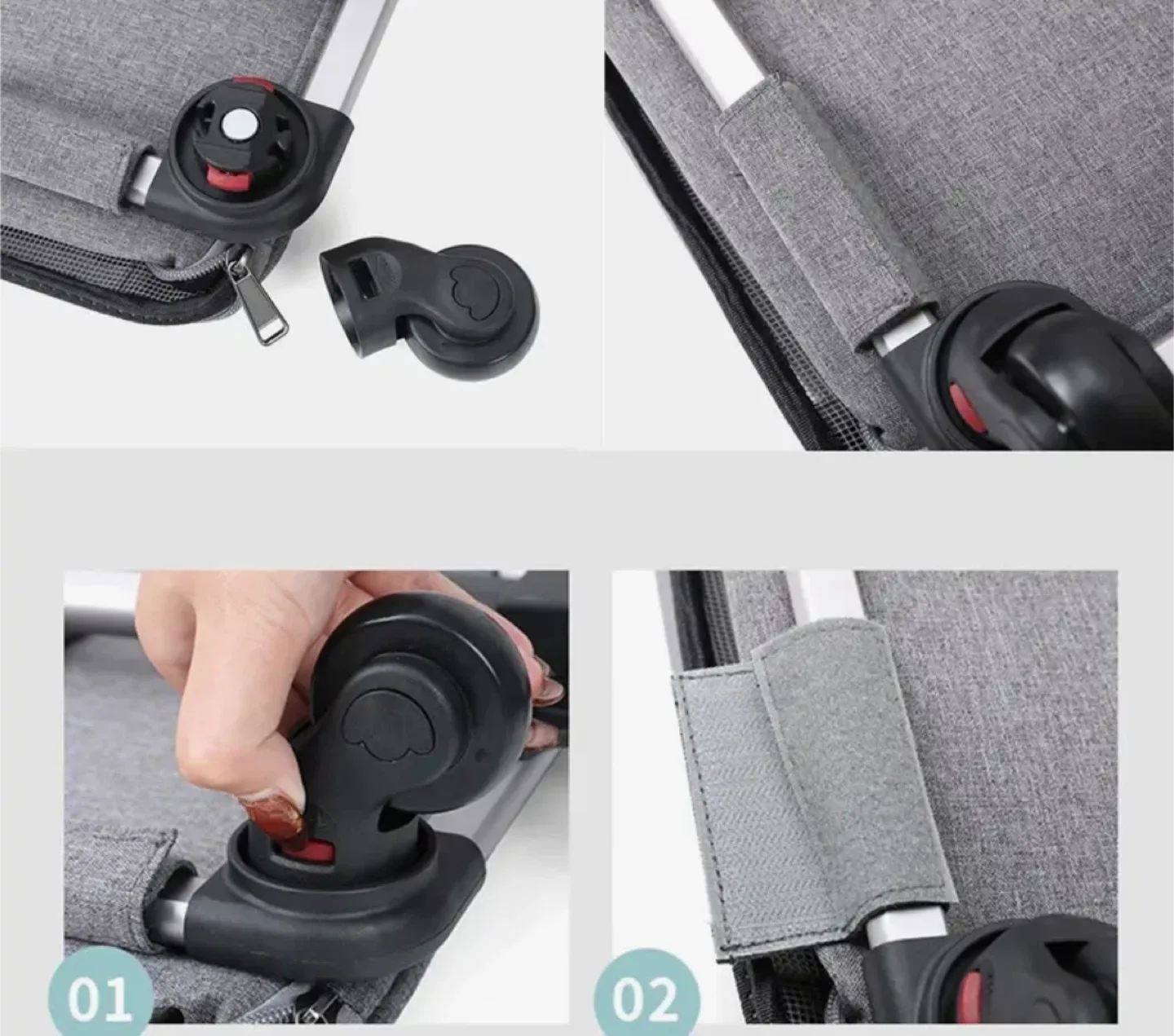 Pet Carrier with Wheels - Grey image indicator(5)