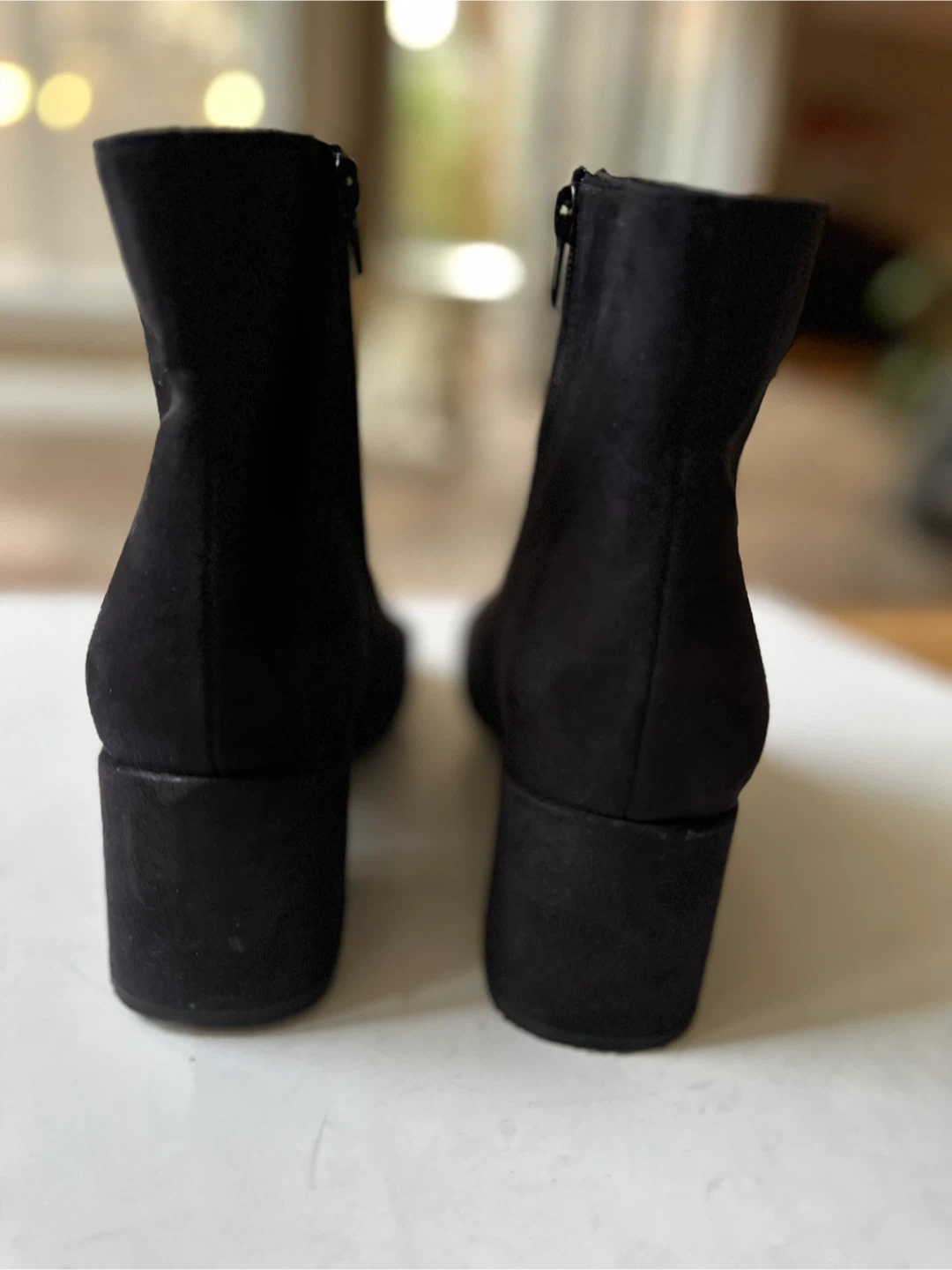 Black Suede Ankle Boots, Size 9 - photo 5