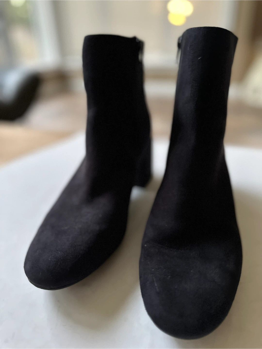 Black Suede Ankle Boots, Size 9 - photo 2